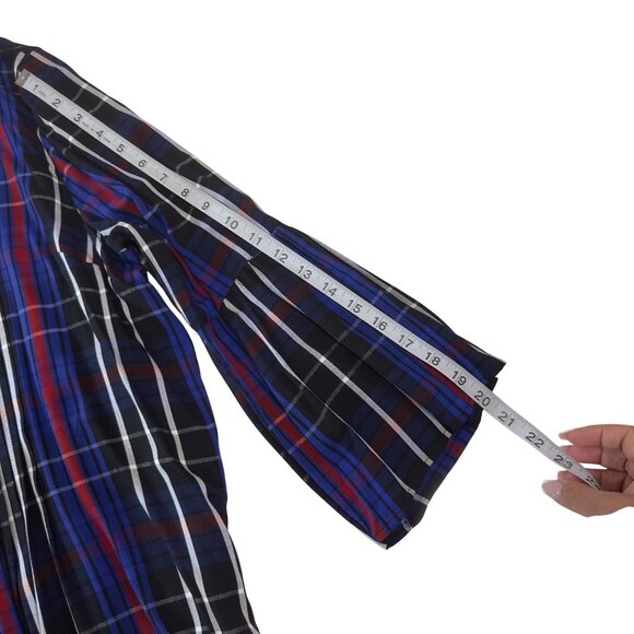 New Directions 100%Rayon Colorful Plaid Loose Fit Flowy Tunic Top Women’s SZ L - Picture 5 of 16